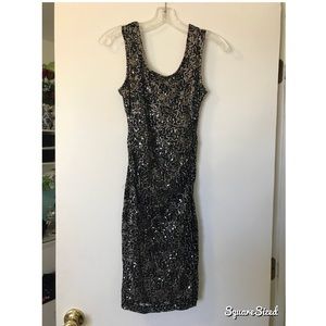 Black and Nude short lace dress (Prom, Formal)